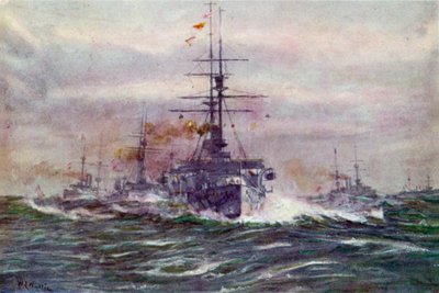 海の白い時代の戦艦 作： William Lionel Wyllie